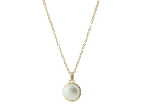 Delicate Golden Coin Pearl Necklace