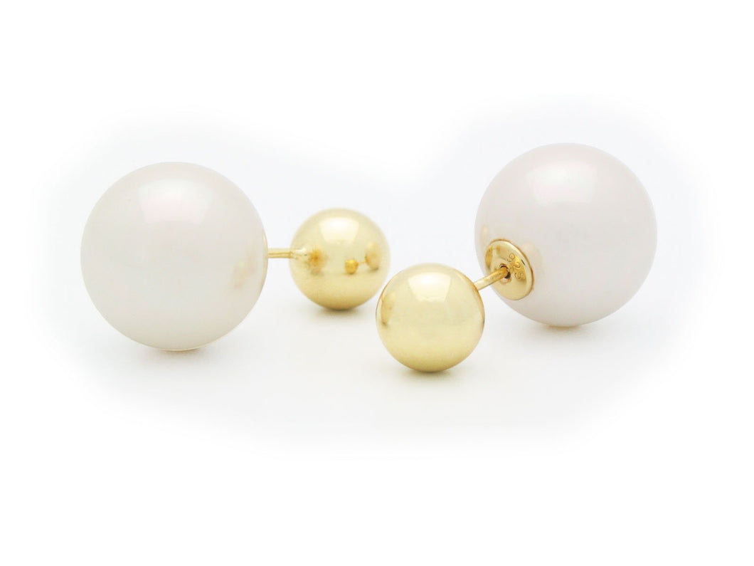 Faux Pearl Double Sided Earrings