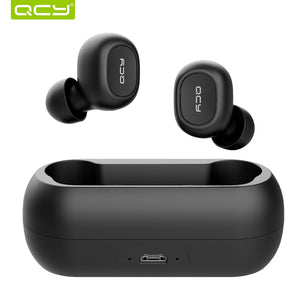 2018 QCY T1C Mini Bluetooth Earphones with Mic Wireless Sports Headphones Noise Cancelling Headset and charging box
