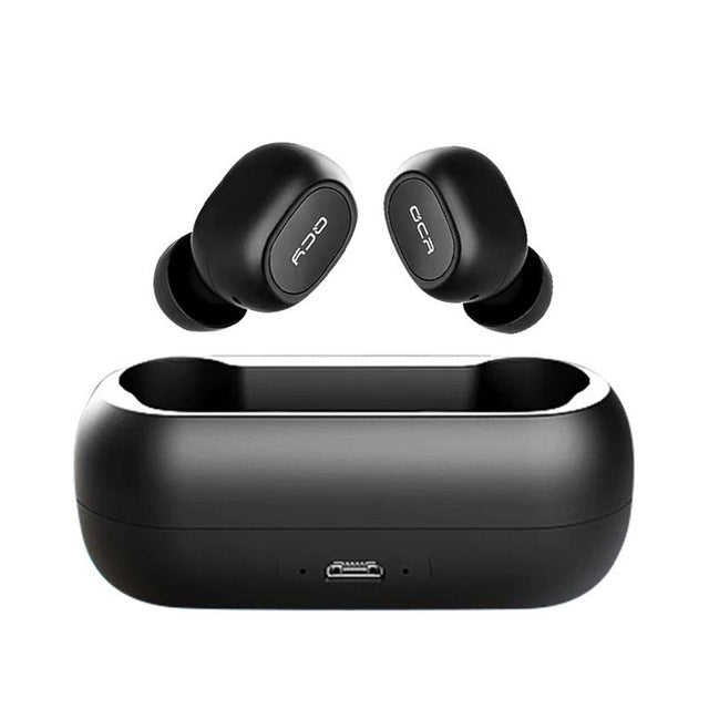 2018 QCY T1C Mini Bluetooth Earphones with Mic Wireless Sports Headphones Noise Cancelling Headset and charging box