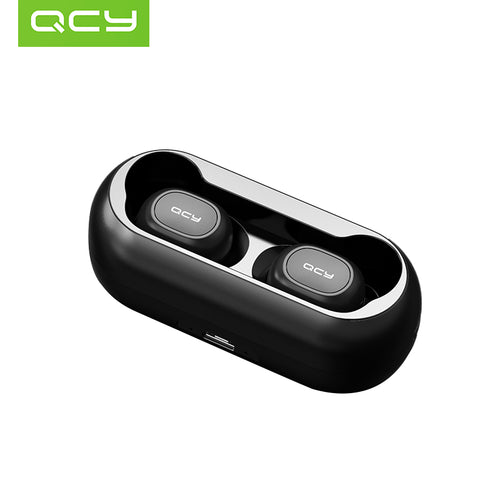 QCY QS1 T1C Mini Dual V5.0 Wireless Earphones Bluetooth Earphones 3D Stereo Sound Earbuds with Dual Microphone and Charging box